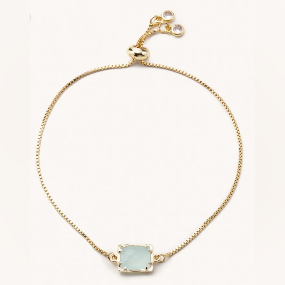 Nikki Smith Design Liv Gold Slider Bracelet with Mint Amazonite Stone